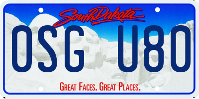 SD license plate 0SGU80