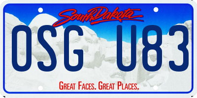 SD license plate 0SGU83