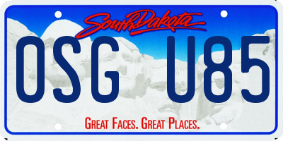 SD license plate 0SGU85