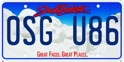SD license plate 0SGU86