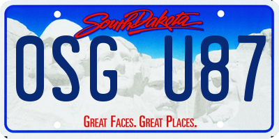 SD license plate 0SGU87