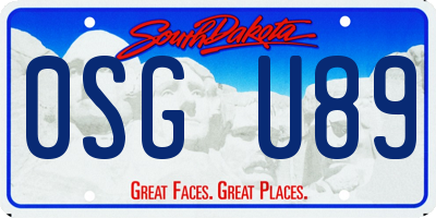 SD license plate 0SGU89