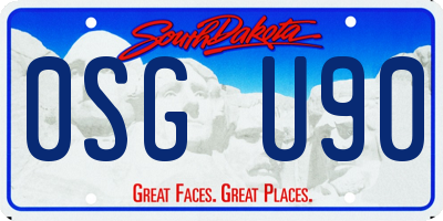 SD license plate 0SGU90