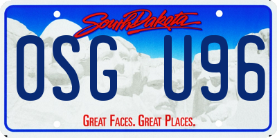 SD license plate 0SGU96