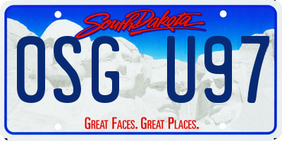 SD license plate 0SGU97
