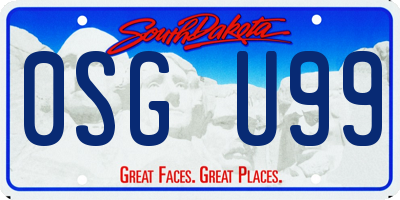 SD license plate 0SGU99