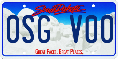 SD license plate 0SGV00
