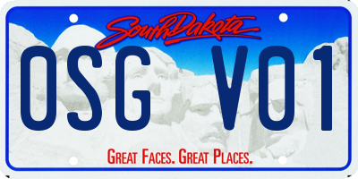 SD license plate 0SGV01