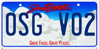 SD license plate 0SGV02