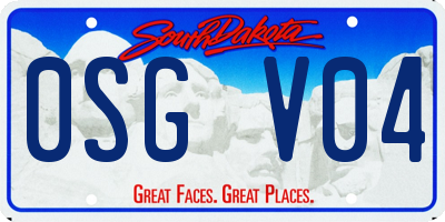 SD license plate 0SGV04