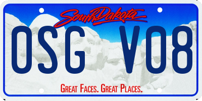 SD license plate 0SGV08