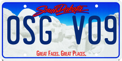 SD license plate 0SGV09