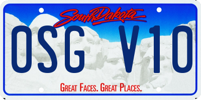 SD license plate 0SGV10