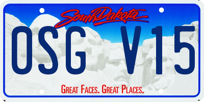SD license plate 0SGV15