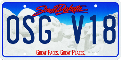 SD license plate 0SGV18