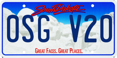 SD license plate 0SGV20