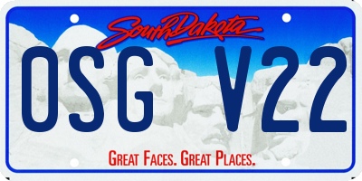 SD license plate 0SGV22