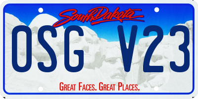 SD license plate 0SGV23