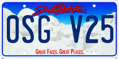 SD license plate 0SGV25