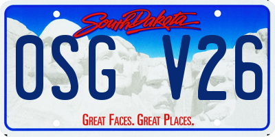 SD license plate 0SGV26