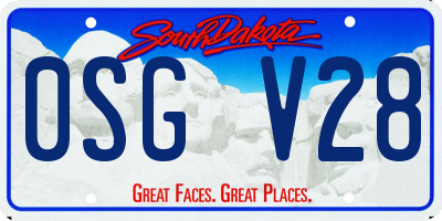 SD license plate 0SGV28