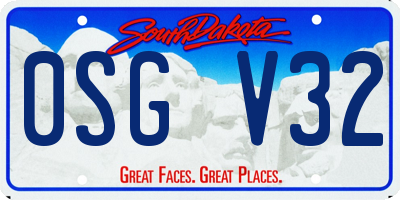 SD license plate 0SGV32