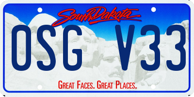 SD license plate 0SGV33