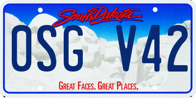 SD license plate 0SGV42