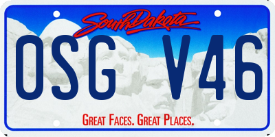 SD license plate 0SGV46