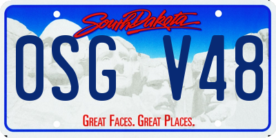 SD license plate 0SGV48