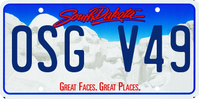 SD license plate 0SGV49
