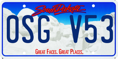 SD license plate 0SGV53