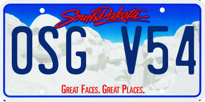 SD license plate 0SGV54