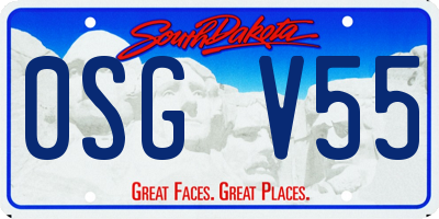SD license plate 0SGV55