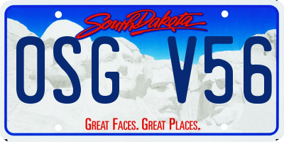 SD license plate 0SGV56