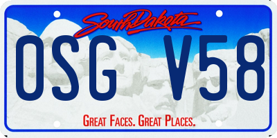 SD license plate 0SGV58