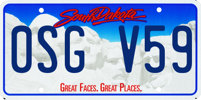 SD license plate 0SGV59