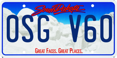 SD license plate 0SGV60