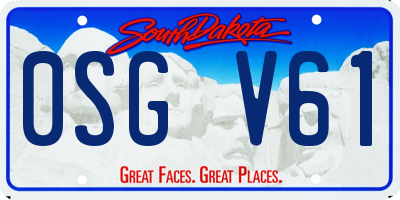 SD license plate 0SGV61
