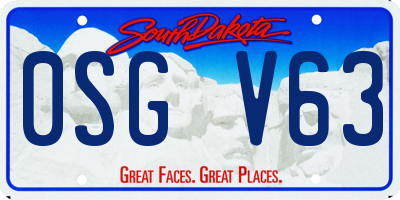 SD license plate 0SGV63