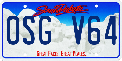 SD license plate 0SGV64