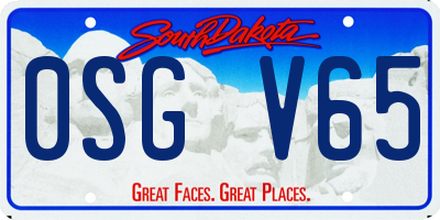 SD license plate 0SGV65