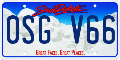 SD license plate 0SGV66