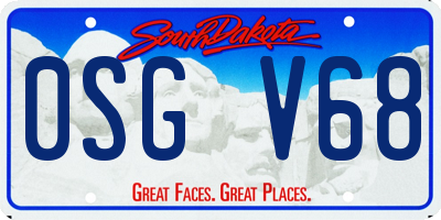 SD license plate 0SGV68