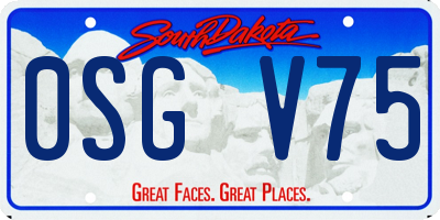 SD license plate 0SGV75
