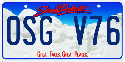 SD license plate 0SGV76