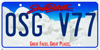 SD license plate 0SGV77