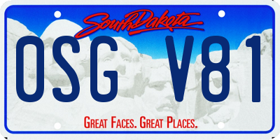 SD license plate 0SGV81