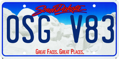 SD license plate 0SGV83