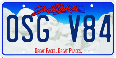 SD license plate 0SGV84